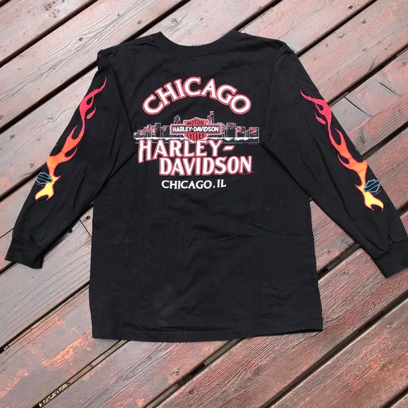 Vintage 1998 Harley Davidson Flame Chicago Shirt - Picture 6 of 7